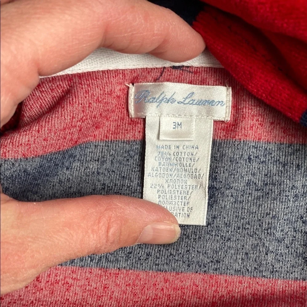 Ralph Lauren Blue and Red Striped Hoodie